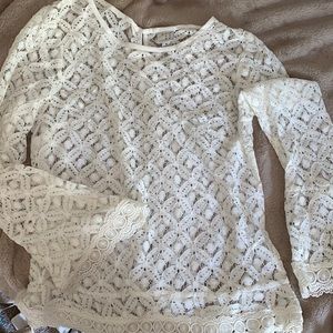 Lace Tunic Top Bell Sleeve